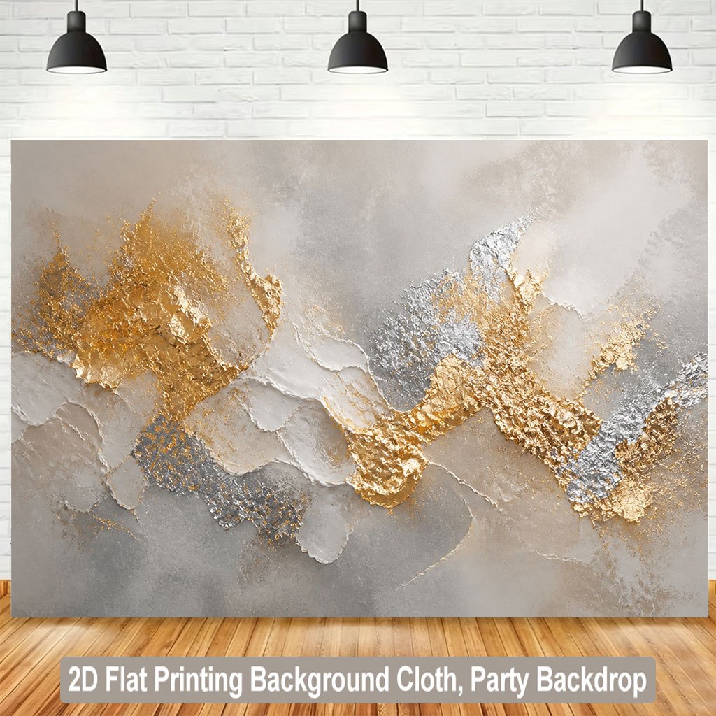 Abstract Metallic Textured Art Background Cloth Banner for Parties